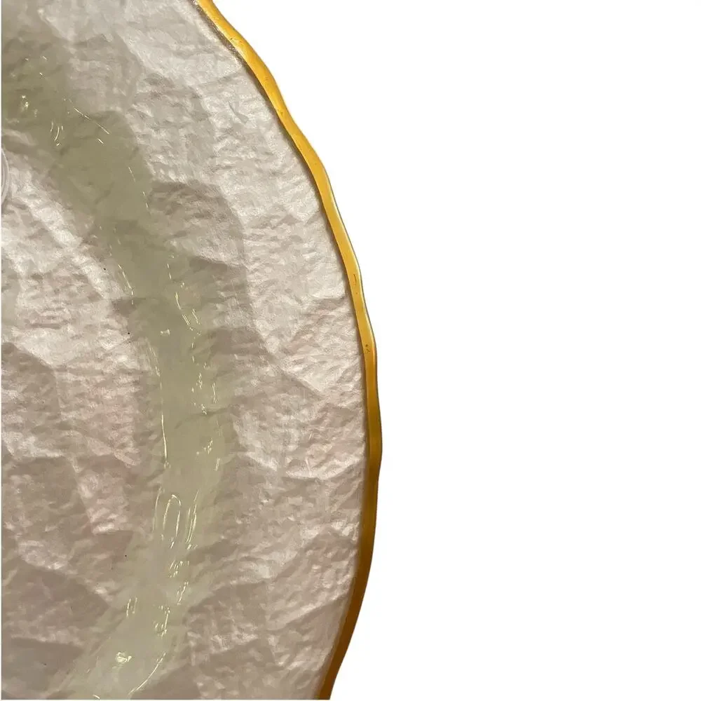 Akcam Metallic Silver & Gold Textured 12.5in Plate Charger Set of 2 New